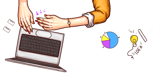 a lady hand with laptop wizy puzzle